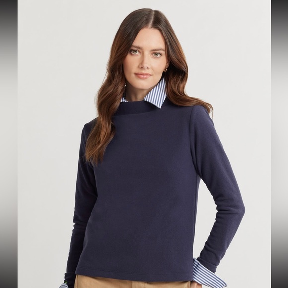 Dudley Stephens Tops - Dudley Stephens Navy Brighton Boatneck Vello Fleece EUC Size M.